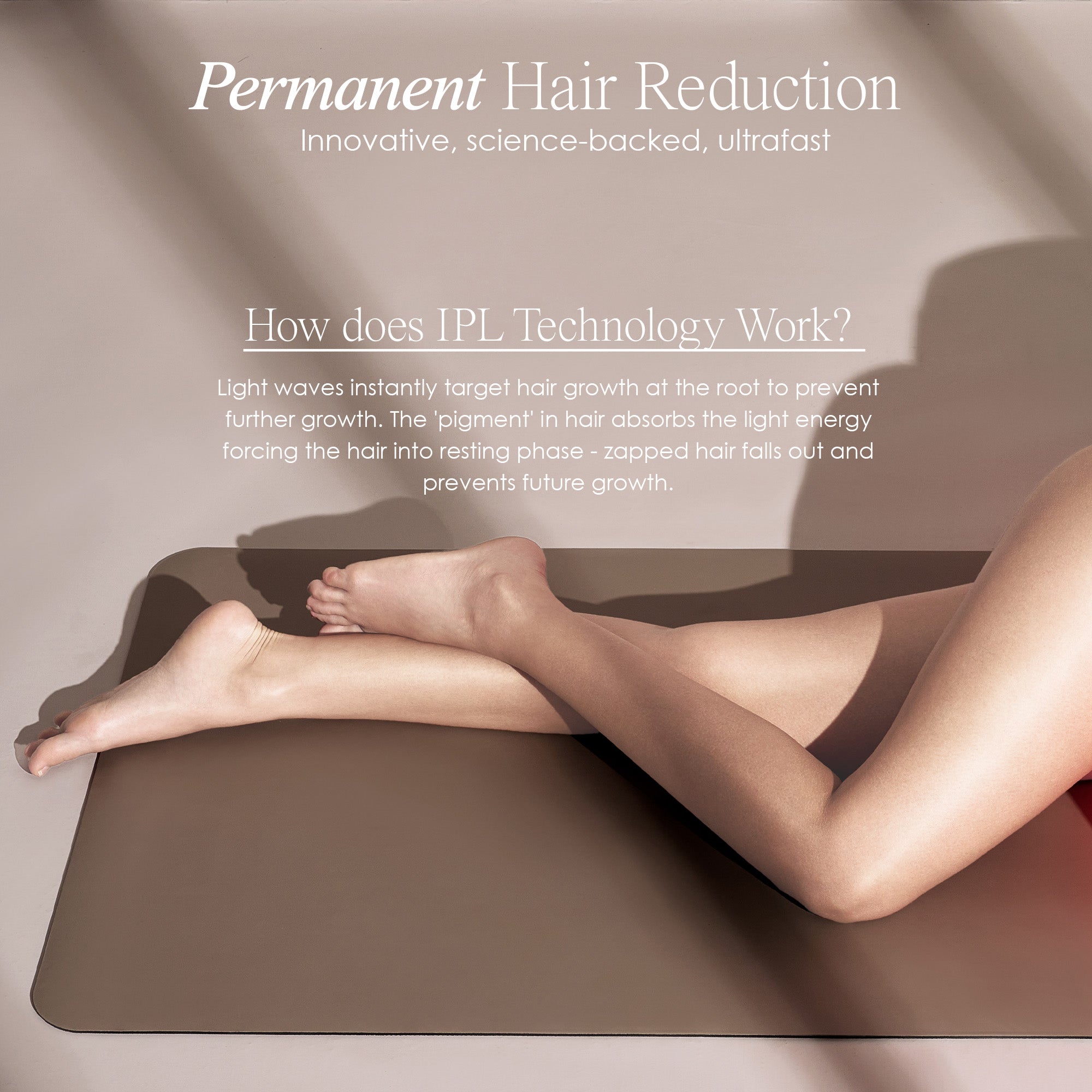 SmoothPro+ hair removal device showing IPL technology function